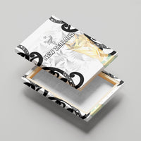 New Zealand WC2026 White Canvas Wall Art Silver Fern