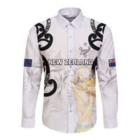 New Zealand WC2026 Custom White Long Sleeve Button Shirt Silver Fern LT7 Unisex White - Polynesian Pride