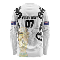 New Zealand WC2026 Custom White Long Sleeve Shirt Silver Fern