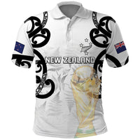 New Zealand Football WC2026 Custom White Polo Shirt Silver Fern LT7 White - Polynesian Pride