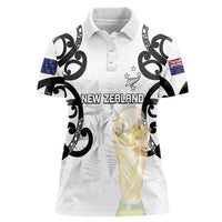 New Zealand WC2026 Custom White Women Polo Shirt Silver Fern