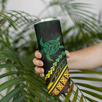 Polynesian Pride Skinny Tumbler Turtle Hibiscus Luxury Style - Reggae Ver2