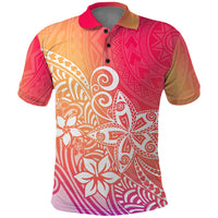 Polynesia Polo Shirt Plumeria Pink Gradient Curves LT7 Pink - Polynesian Pride