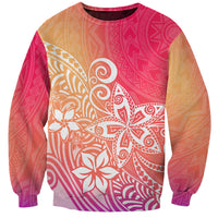 Polynesia Sweatshirt Plumeria Pink Gradient Curves LT7 Unisex Pink - Polynesian Pride