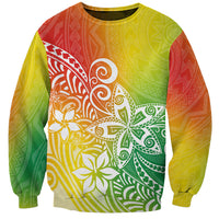 Polynesia Sweatshirt Plumeria Reggae Curves LT7 Unisex Reggae - Polynesian Pride