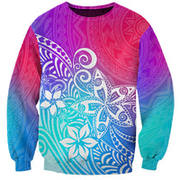 Polynesia Sweatshirt Plumeria Galaxy Gradient Curves LT7 Unisex Galaxy - Polynesian Pride