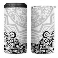 Polynesia 4 in 1 Can Cooler Tumbler Plumeria White Curves
