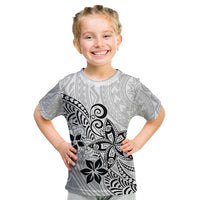Polynesia Kid T Shirt Plumeria White Curves LT7 White - Polynesian Pride