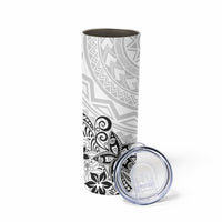 Polynesia Skinny Tumbler Plumeria White Curves