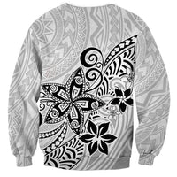 Polynesia Sweatshirt Plumeria White Curves LT7 - Polynesian Pride