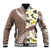 Aloha Hawaii Festive Baseball Jacket Frangipani Lace Classic - Beige LT7 Unisex Beige - Polynesian Pride