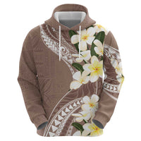 Aloha Hawaii Festive Hoodie Frangipani Lace Classic - Beige