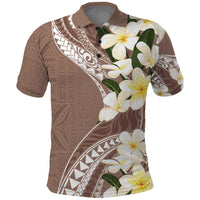 Aloha Hawaii Festive Polo Shirt Frangipani Lace Classic - Beige