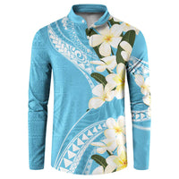Aloha Hawaii Festive Button Sweatshirt Frangipani Lace Classic - Turquoise LT7 Turquoise - Polynesian Pride