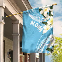 Aloha Hawaii Festive Garden Flag Frangipani Lace Classic - Turquoise LT7 House Flag Turquoise - Polynesian Pride
