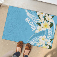 Aloha Hawaii Festive Rubber Doormat Frangipani Lace Classic - Turquoise LT7 - Polynesian Pride