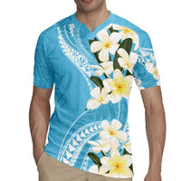 Aloha Hawaii Festive Rugby Jersey Frangipani Lace Classic - Turquoise LT7 - Polynesian Pride