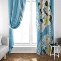 Aloha Hawaii Festive Window Curtain Frangipani Lace Classic - Turquoise LT7 - Polynesian Pride