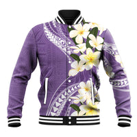 Aloha Hawaii Festive Baseball Jacket Frangipani Lace Classic - Lavender LT7 Unisex Lavender - Polynesian Pride