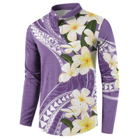 Aloha Hawaii Festive Button Sweatshirt Frangipani Lace Classic - Lavender LT7 - Polynesian Pride