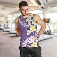 Aloha Hawaii Festive Men Tank Top Frangipani Lace Classic - Lavender LT7 Lavender - Polynesian Pride