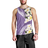 Aloha Hawaii Festive Men Tank Top Frangipani Lace Classic - Lavender LT7 - Polynesian Pride