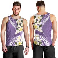 Aloha Hawaii Festive Men Tank Top Frangipani Lace Classic - Lavender LT7 - Polynesian Pride