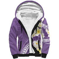 Aloha Hawaii Festive Sherpa Hoodie Frangipani Lace Classic - Lavender LT7 Unisex Lavender - Polynesian Pride