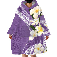 Aloha Hawaii Festive Wearable Blanket Hoodie Frangipani Lace Classic - Lavender LT7 - Polynesian Pride