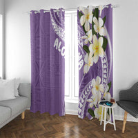 Aloha Hawaii Festive Window Curtain Frangipani Lace Classic - Lavender LT7 With Grommets Lavender - Polynesian Pride