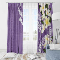 Aloha Hawaii Festive Window Curtain Frangipani Lace Classic - Lavender LT7 - Polynesian Pride