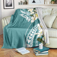 Aloha Hawaii Festive Blanket Frangipani Lace Classic - Teal LT7 Teal - Polynesian Pride