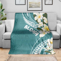 Aloha Hawaii Festive Blanket Frangipani Lace Classic - Teal LT7 - Polynesian Pride