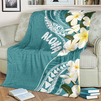 Aloha Hawaii Festive Blanket Frangipani Lace Classic - Teal LT7 - Polynesian Pride