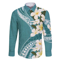 Aloha Hawaii Festive Family Matching Tank Maxi Dress and Hawaiian Shirt Frangipani Lace Classic - Teal