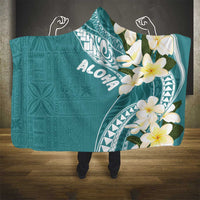 Aloha Hawaii Festive Hooded Blanket Frangipani Lace Classic - Teal LT7 - Polynesian Pride