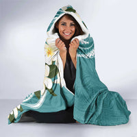 Aloha Hawaii Festive Hooded Blanket Frangipani Lace Classic - Teal LT7 - Polynesian Pride