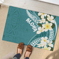 Aloha Hawaii Festive Rubber Doormat - Frangipani Lace Classic Teal LT7 - Polynesian Pride