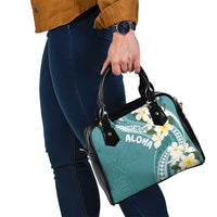 Aloha Hawaii Festive Shoulder Handbag Frangipani Lace Classic - Teal LT7 - Polynesian Pride