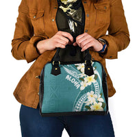 Aloha Hawaii Festive Shoulder Handbag Frangipani Lace Classic - Teal LT7 - Polynesian Pride