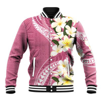 Aloha Hawaii Festive Baseball Jacket Frangipani Lace Classic - Rosy LT7 Unisex Pink - Polynesian Pride