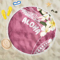 Aloha Hawaii Festive Beach Blanket Frangipani Lace Classic - Rosy LT7 One Size 150cm Pink - Polynesian Pride