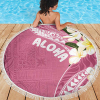 Aloha Hawaii Festive Beach Blanket Frangipani Lace Classic - Rosy LT7 - Polynesian Pride