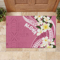 Aloha Hawaii Festive Rubber Doormat Frangipani Lace Classic - Rosy LT7 Pink - Polynesian Pride