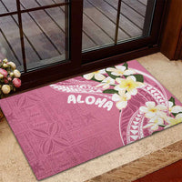 Aloha Hawaii Festive Rubber Doormat Frangipani Lace Classic - Rosy LT7 - Polynesian Pride