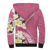 Aloha Hawaii Festive Sherpa Hoodie Frangipani Lace Classic - Rosy LT7 - Polynesian Pride