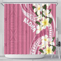 Aloha Hawaii Festive Shower Curtain Frangipani Lace Classic - Rosy LT7 - Polynesian Pride