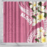 Aloha Hawaii Festive Shower Curtain Frangipani Lace Classic - Rosy LT7 - Polynesian Pride
