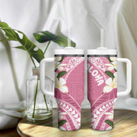 Aloha Hawaii Festive Tumbler With Handle Frangipani Lace Classic - Rosy