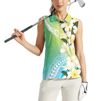 Aloha Hawaii Festive Women Sleeveless Polo Shirt Frangipani Lace Classic - Summer Vibes